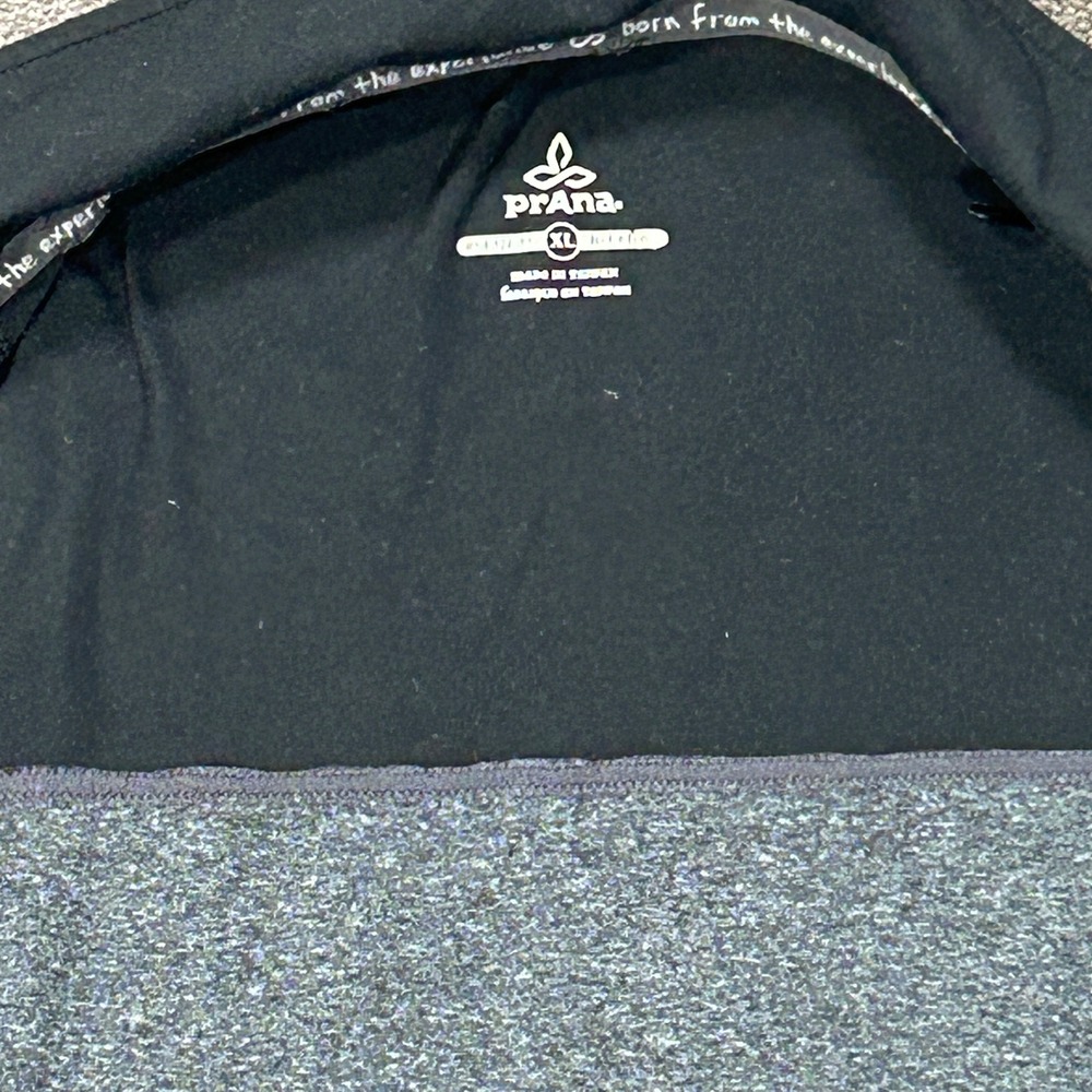 Prana Full Zip Jacket Mens XL Gray Black Colorblock Breathe Active Mock Neck - Picture 3 of 13